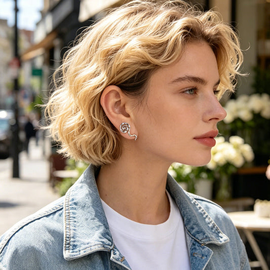 2pcs Punk Silver No Piercing Clip‑On Earring Simple Ear Cuff Non‑Pierced Jewelry-1