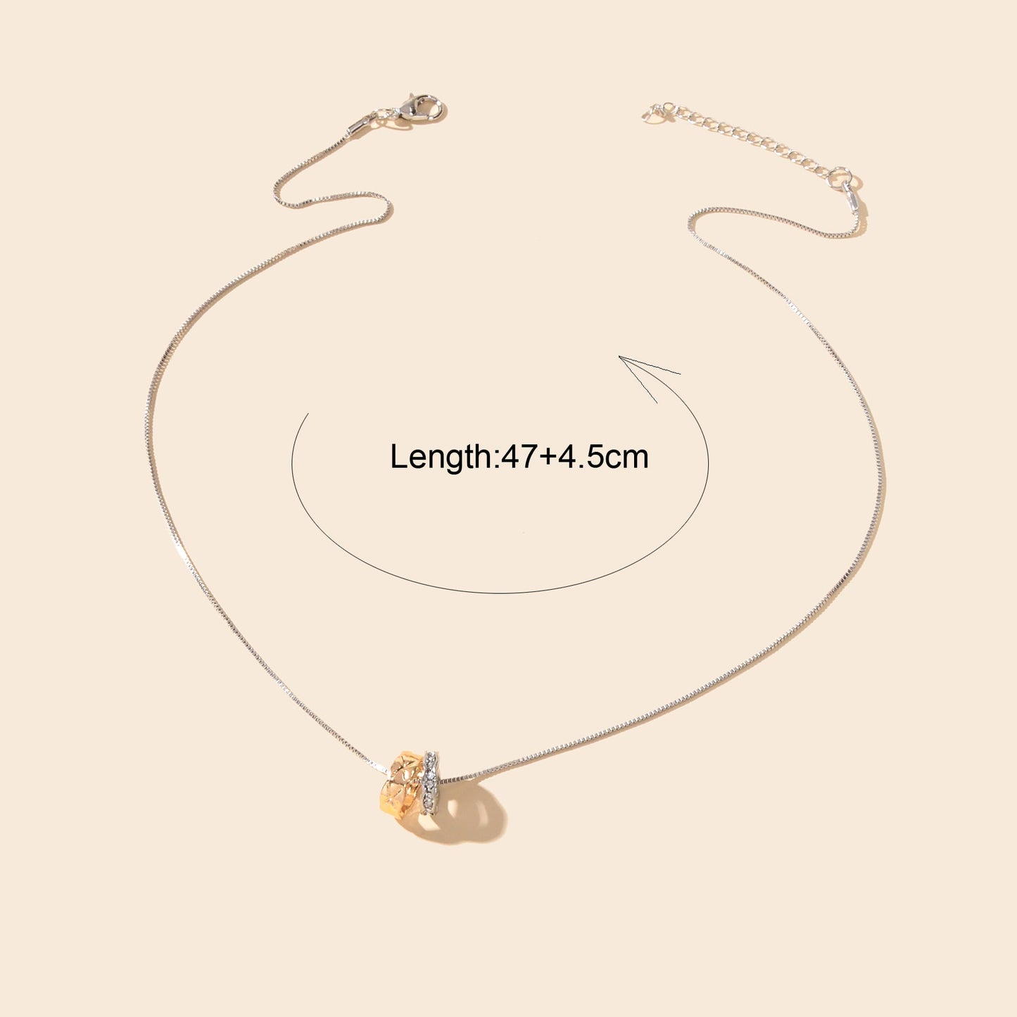 Textured Jewelry Silver Chain Beautiful Ring Charm Anniversary Wedding Necklace-3