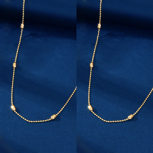 2 pcs Clearance Items AU Local Warehouse Golden Beads Chain Necklaces set Fashion Jewelry-1
