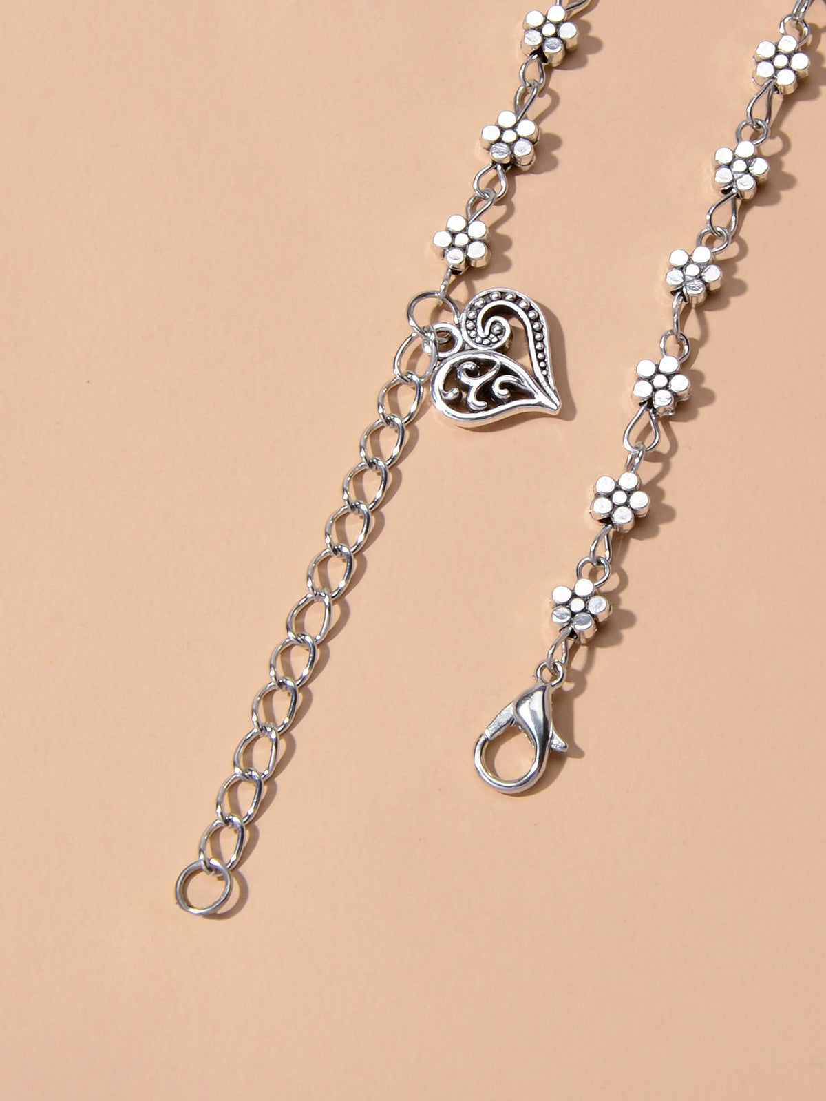 Feelontop Flower Infinity Endless Heart Charm Anklet Tribal Ethnic Foot Jewelry-4