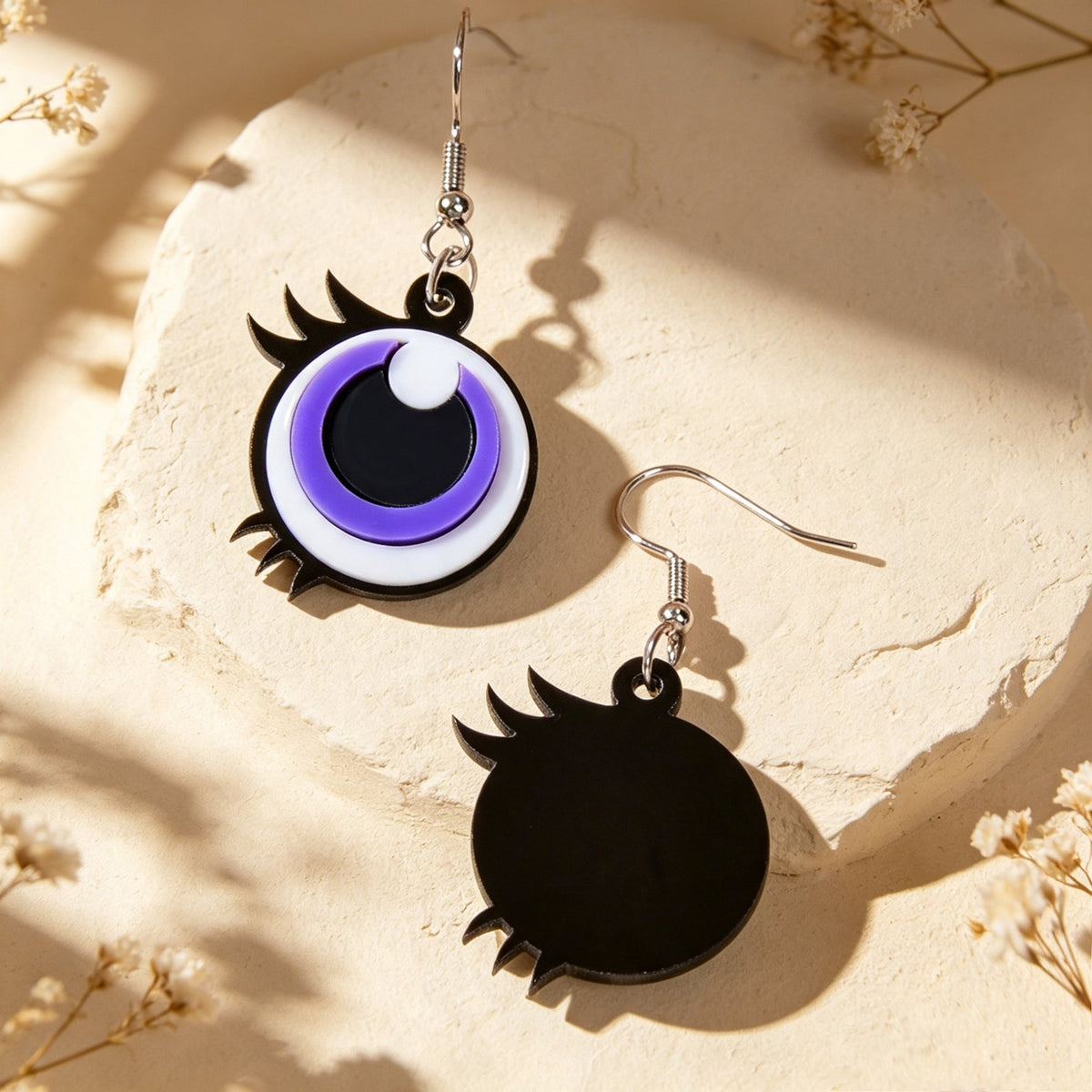 Y2k Playful Purple Eye Statement Earrings Nightclub Party Cosplay Personality Jewelry Accessories-4