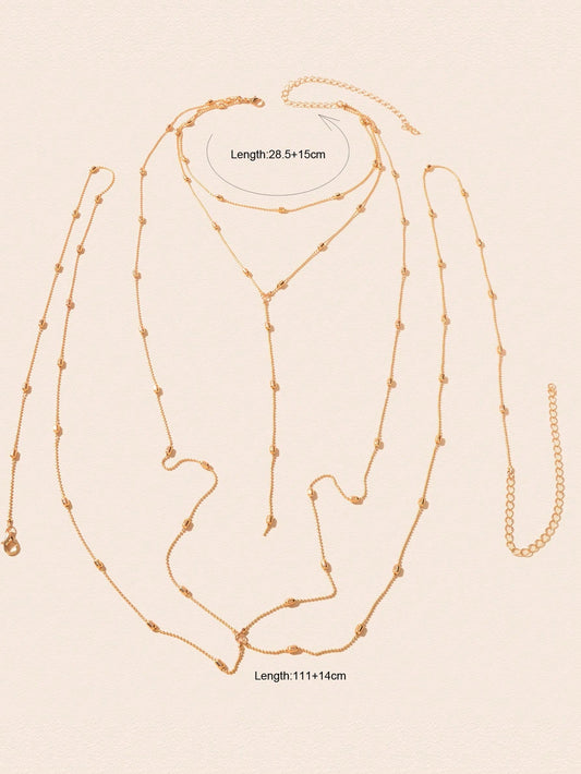 Multilayered Beaded Body Chain Stylish Versatile Fashion Body Accessory-1