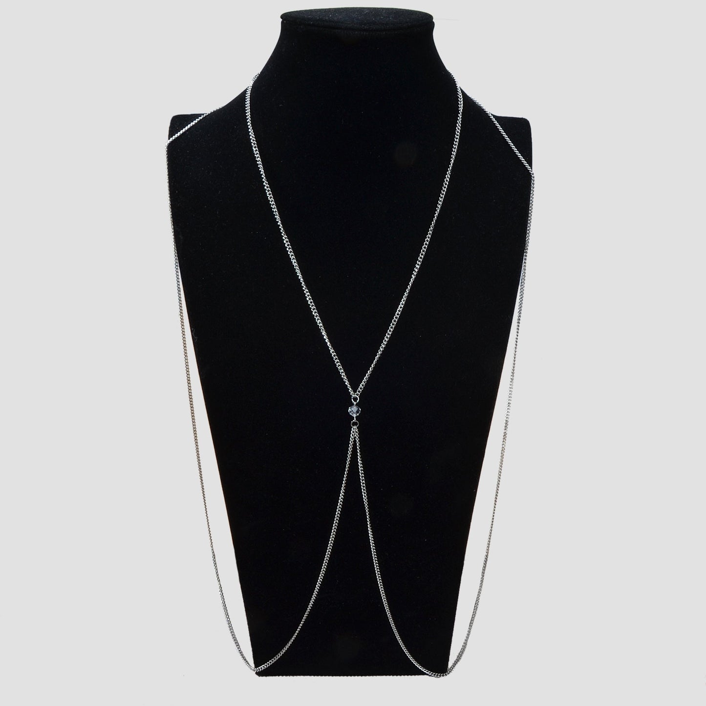 Sexy Beach Silver Chain Body Jewellery Layered Chest Harness Belly Body Chain-4
