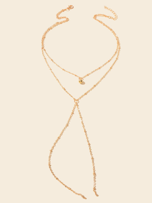 Gold Jewellery Gifts Boho Chic Layering Chain Y Shape Long Lariat Charm Necklace-1