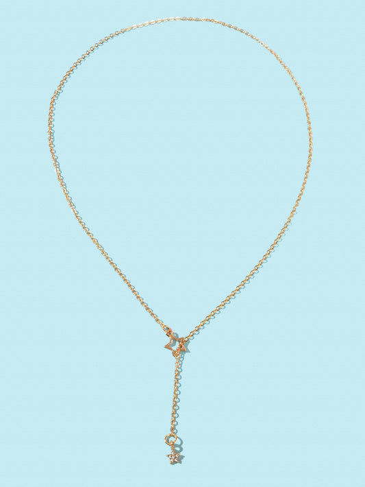 Personalized Gold Chain Long Lariat Star Charm Adjustable Y Shape Drop Necklace-1