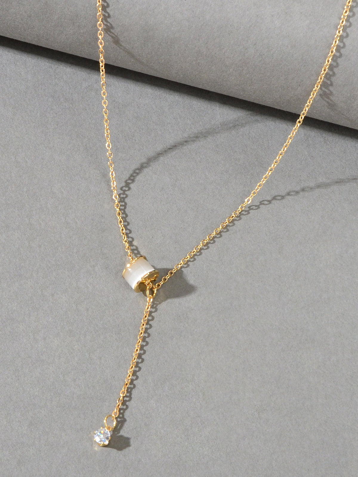 Designer Jewellery Gold Tone Y Lariat Dainty Rhinestone Drop Charm Necklace Gift-2