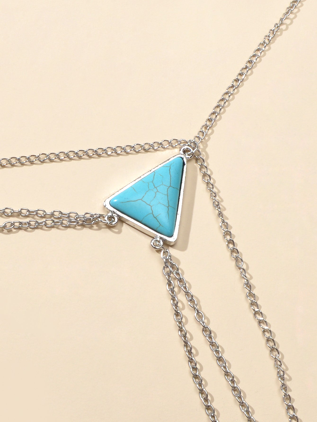 Sexy Multi-layer Silver Triangle Turquoise Leg Chain Boho Chic Body Jewellery-2