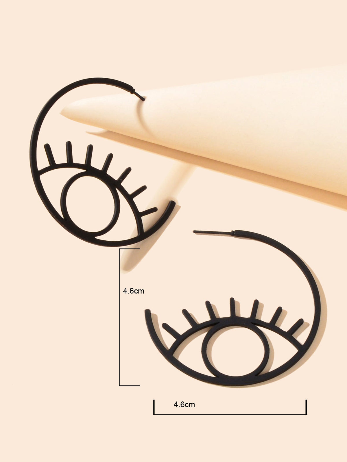 Personality Creative Black Eye Circle Abstract Art Hoop Earrings Teen Party Gift-2