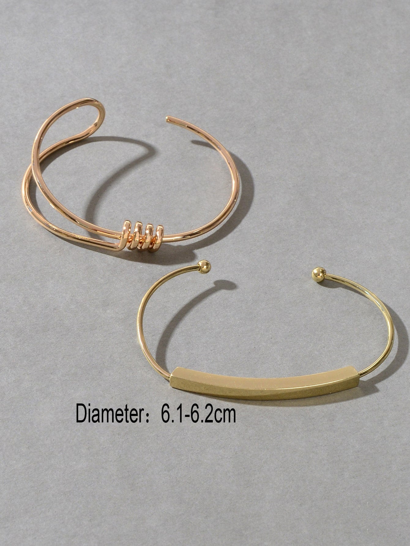 Set of 2 Cuff Bangle Gold Bracelets Elegant Accessories Ensemble Jewellery Gift-3