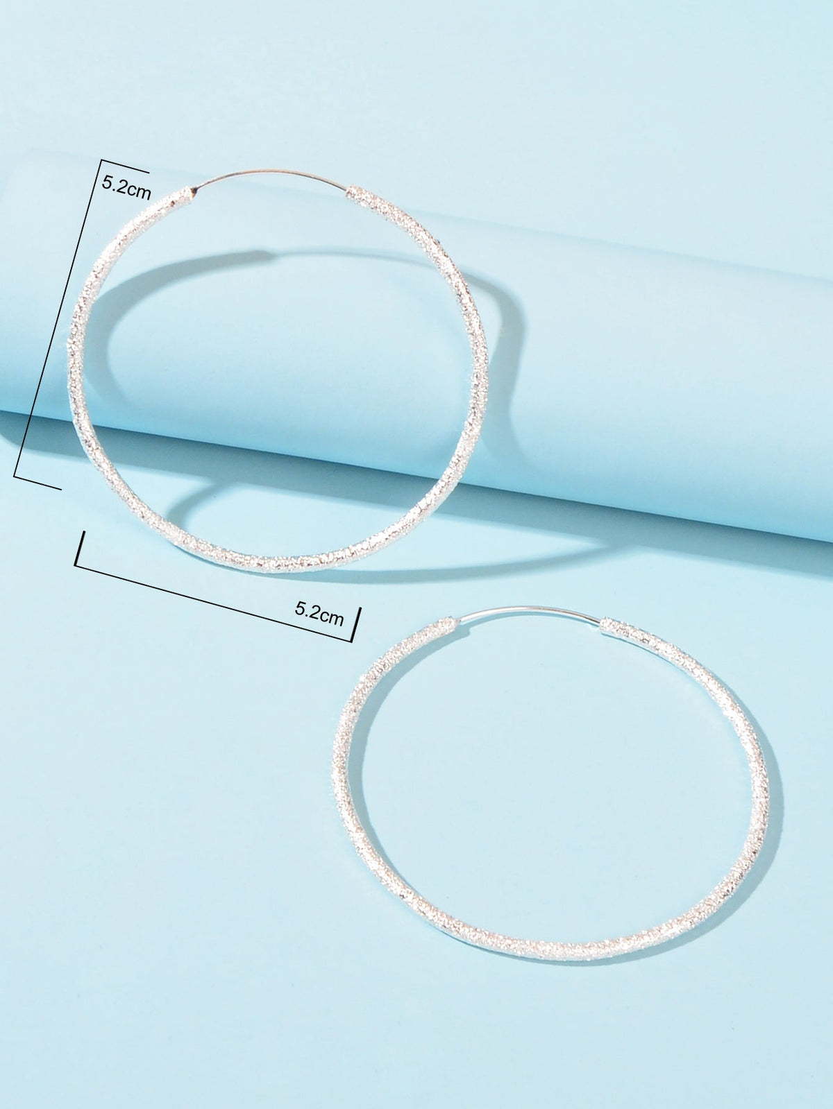 Silver Big Large Circle Huggie Hoop Earrings Women Bff Birthday Minimalist Gifts-2