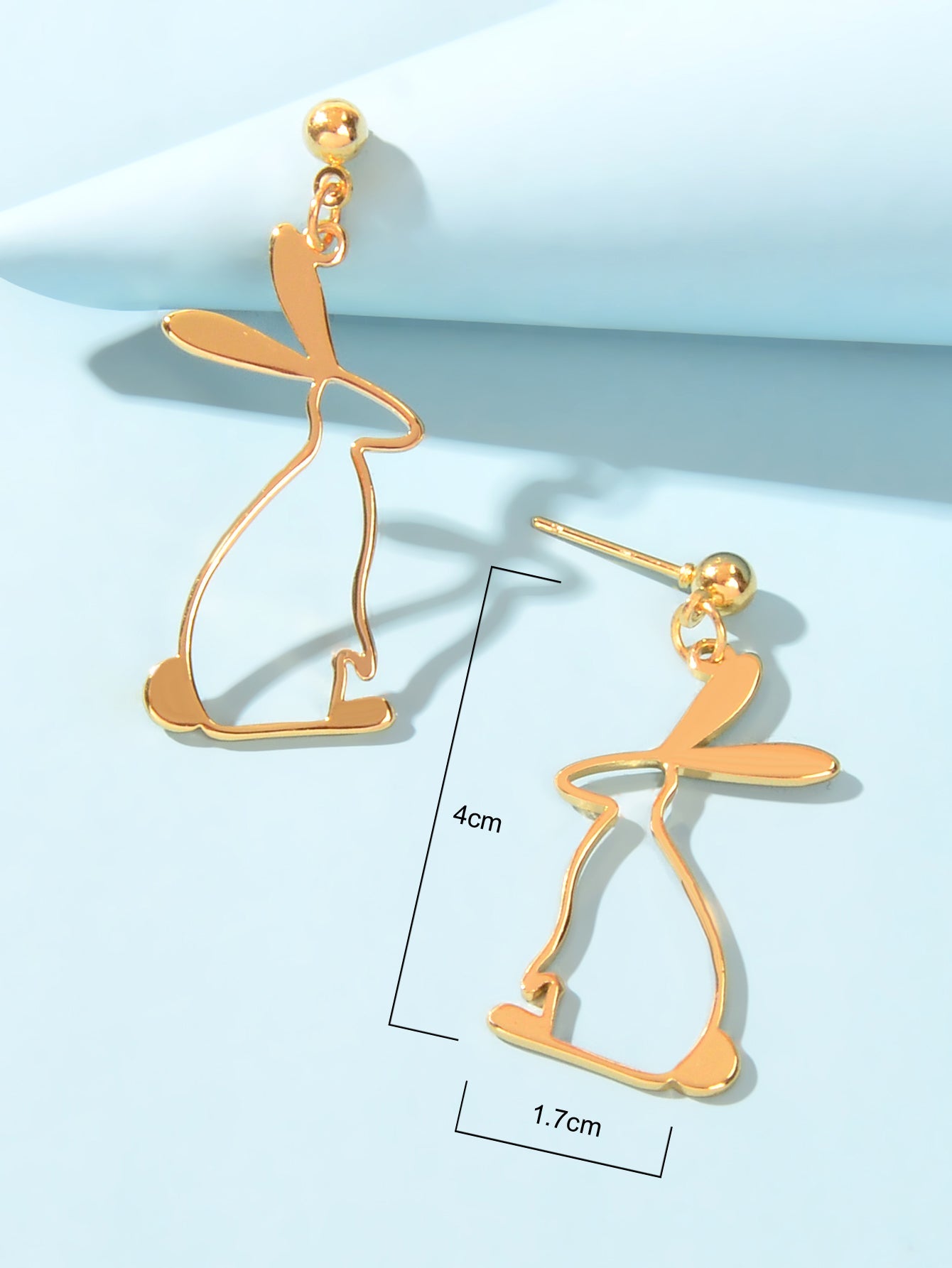 Creative Gold Easter Holiday Rabbit Bunny Chic Dangle Earrings Daily Wear Gift-2