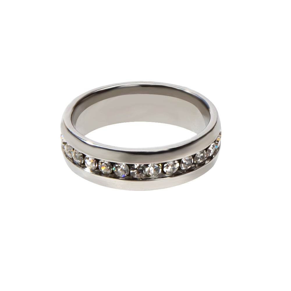Faux Cubic Zirconia Silver Promise Ring Band Women Engagement Jewellery Gift-4