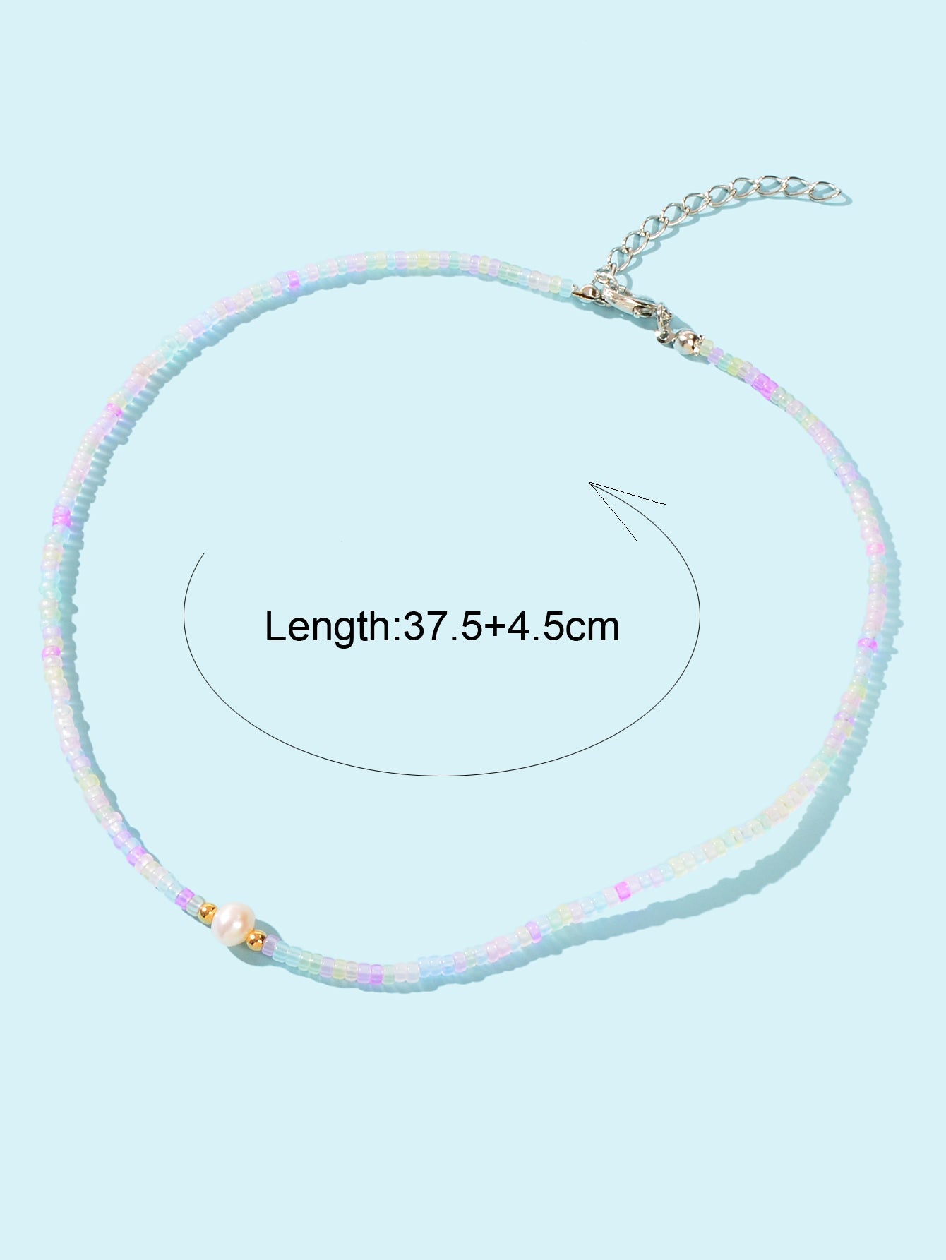 Bohemian Seed Beads Necklace Handmade Colourful Beaded Pearl Choker Jewellery-3