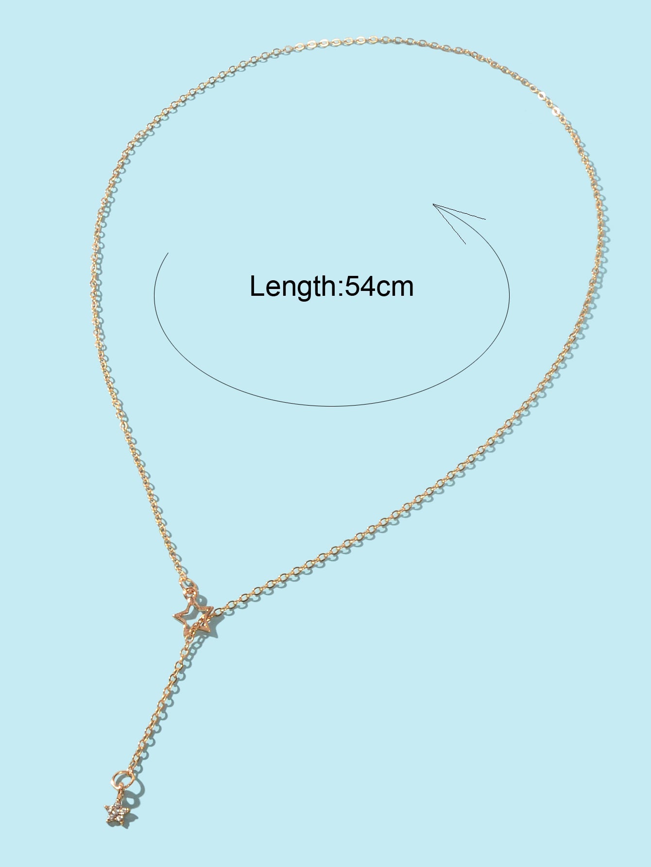 Personalized Gold Chain Long Lariat Star Charm Adjustable Y Shape Drop Necklace-3