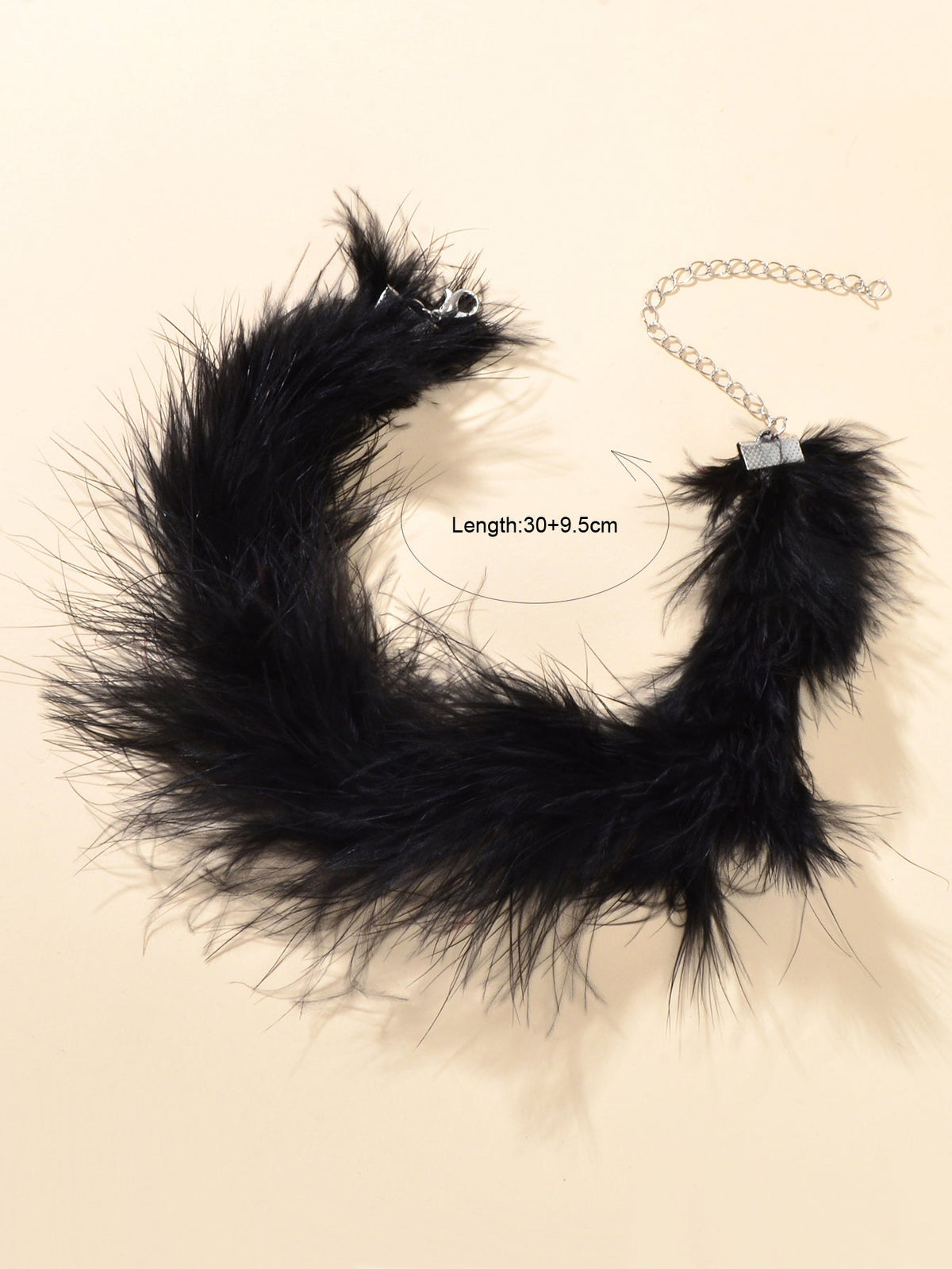 Retro Black Faux Fur Choker Collar Necklace for Women Party Dinner Accessories-3