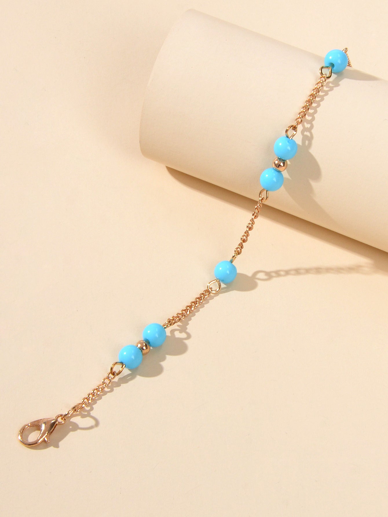 1pc Chain Blue Beads Anklet Boho Chic Barefoot Sandal Ankle Foot Beach Jewellery-3