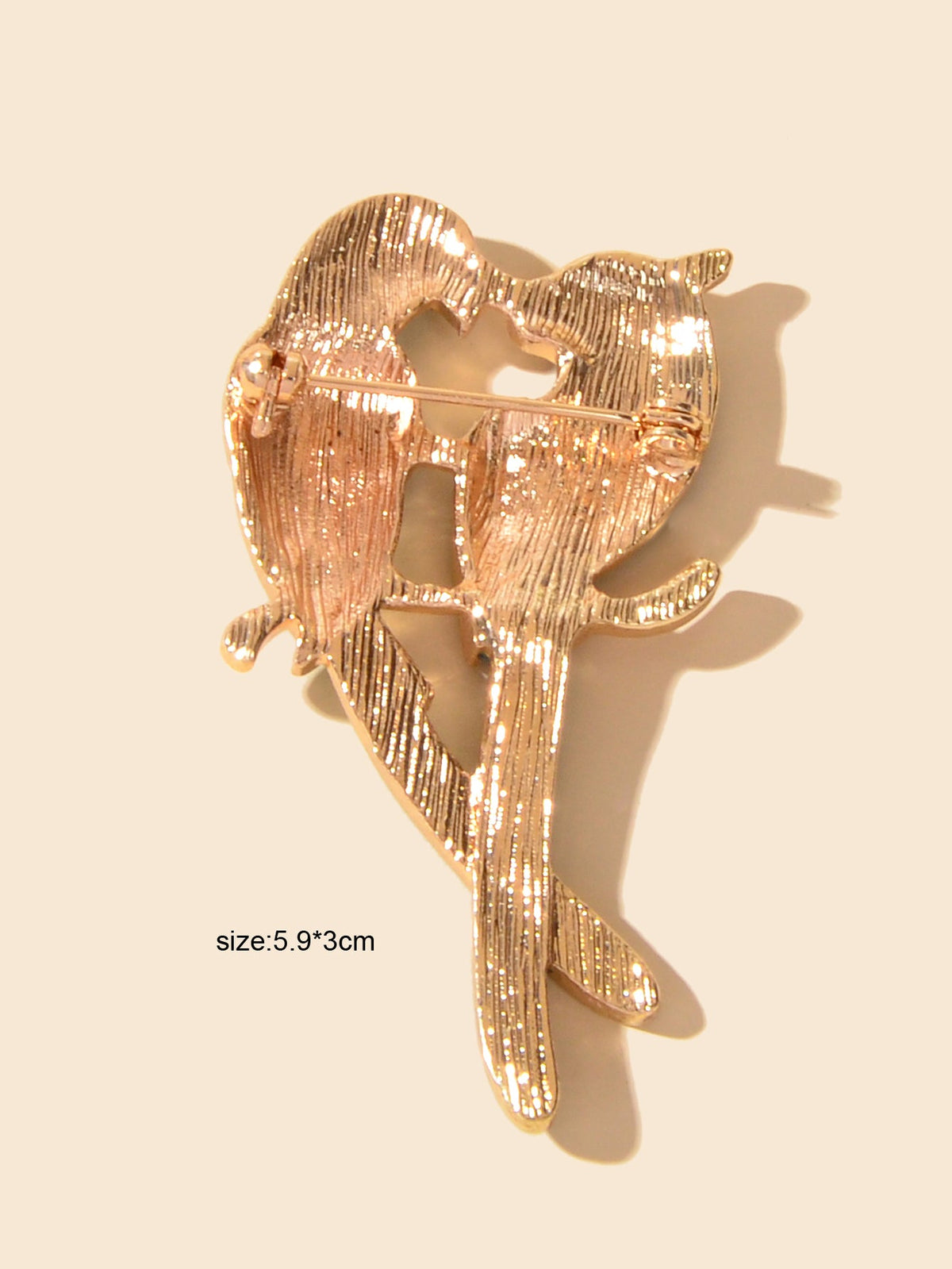 Beautiful Green Love Birds Brooch Lapel Pin Clip Ladies Animal Scarf Buckle Gift-3