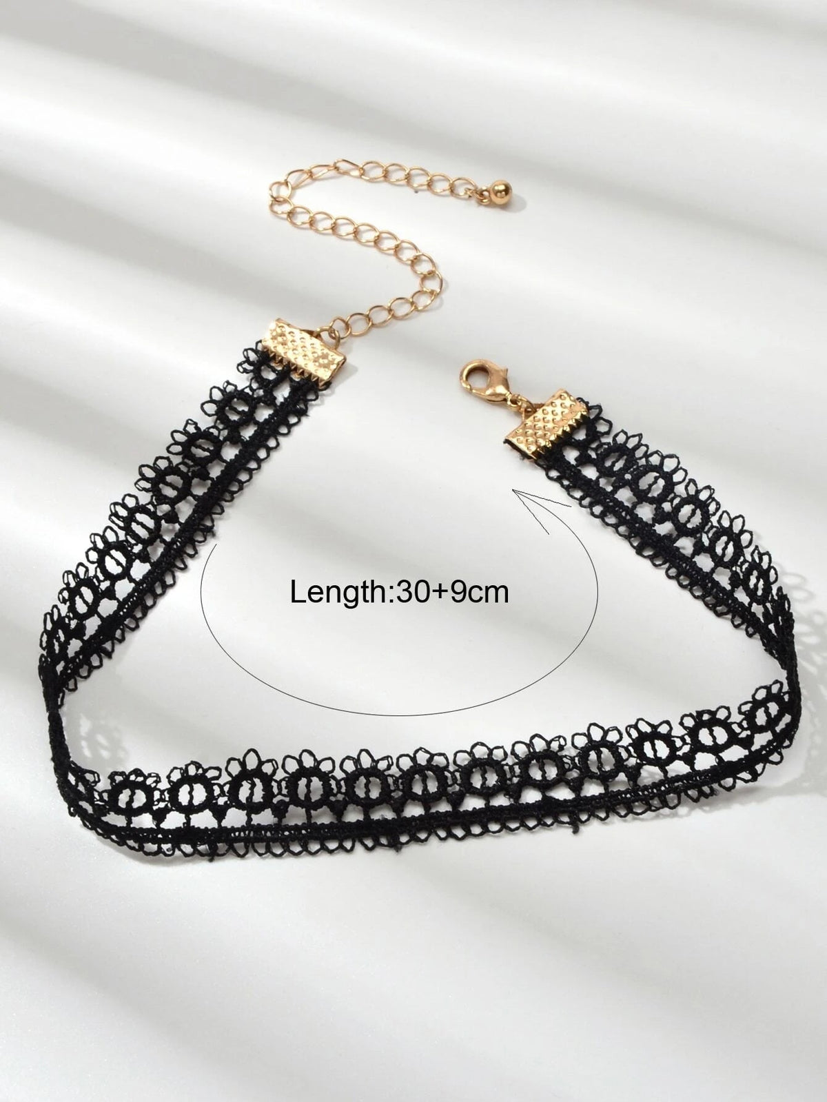 Retro Black Lace Flower Geometric Gothic 90s Tattoo Choker Punk Rock Necklace-4