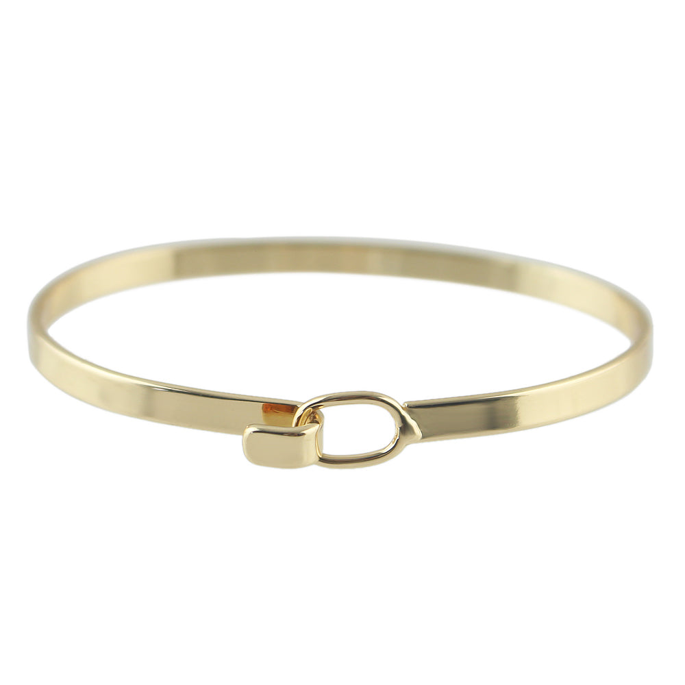 HipHop Jewelry Gold Metal Minimalist Geometric Bracelet Golden Bangle Collection-4