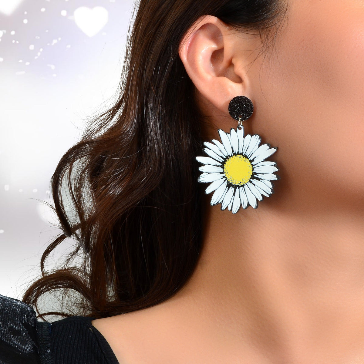 Romantic White Flower Daisy Acrylic Dangle Earrings Women Party Holiday Jewelry-4
