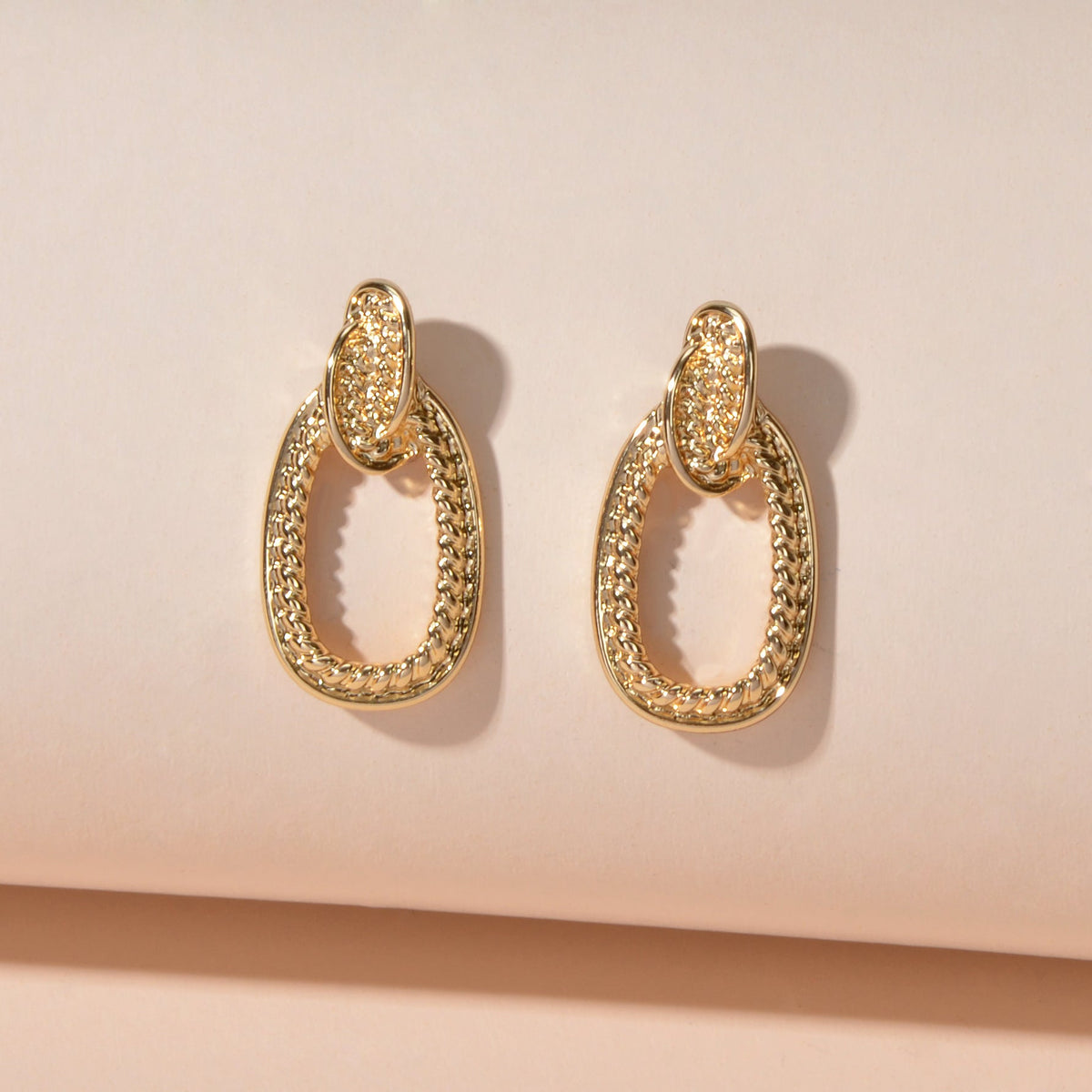 Designer Stylish Gold Circle Geometric Exaggerated Statement Stud Earrings Gift-4