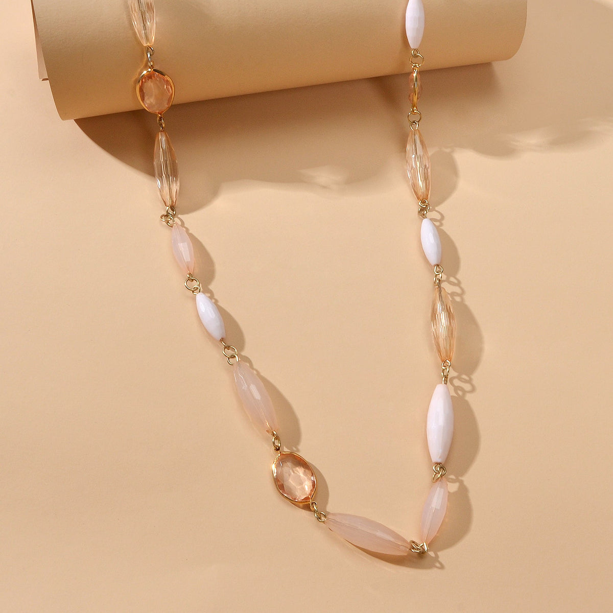 Multilayer Champagne Beads Necklace Beautiful Water Drop Clavicle Jewellery Gift-4