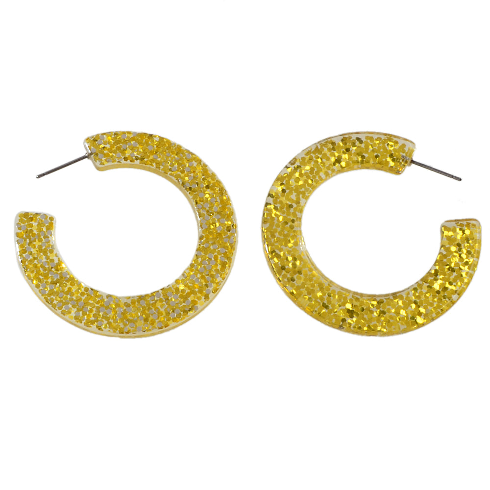 Statement Gold Resin Geometric Acrylic C Shape Hoop Earrings Party Decoration-4