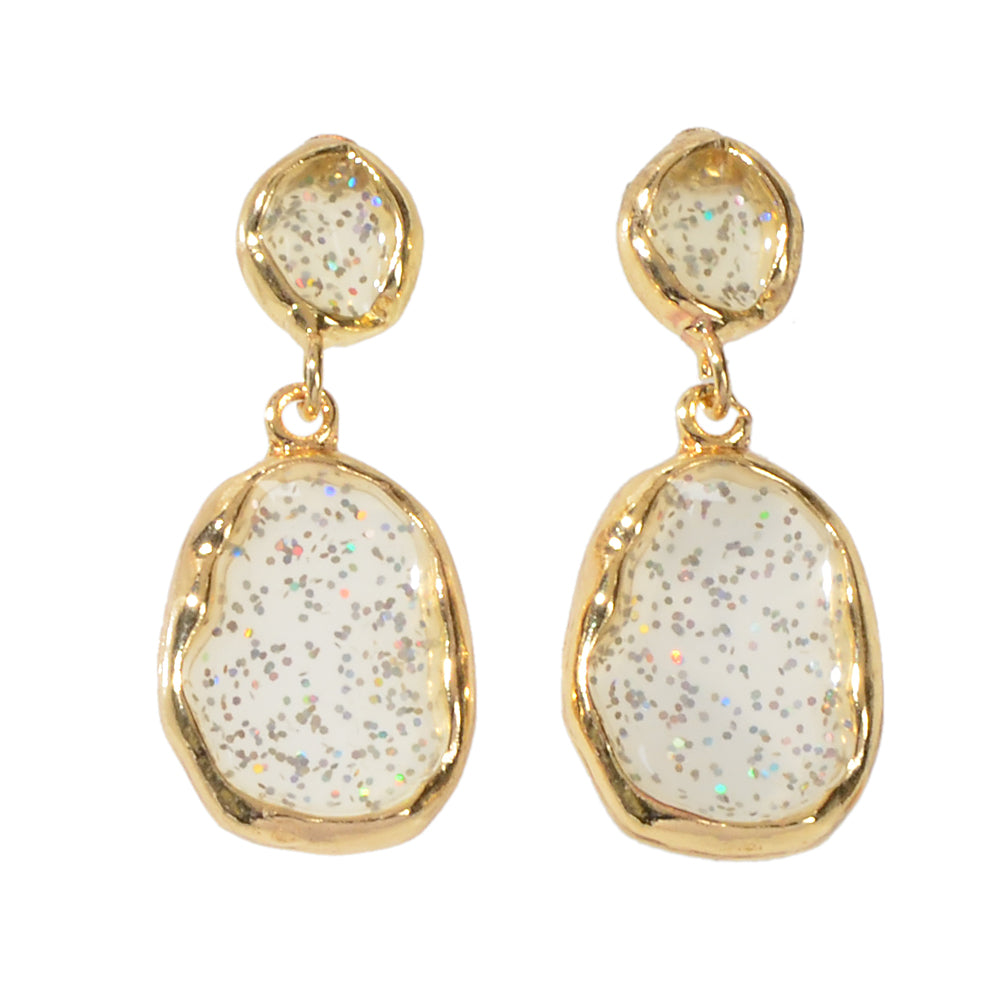 Party Decoration Transparent Trendy Shining Square Dangle Hypoallergenic Earring-3