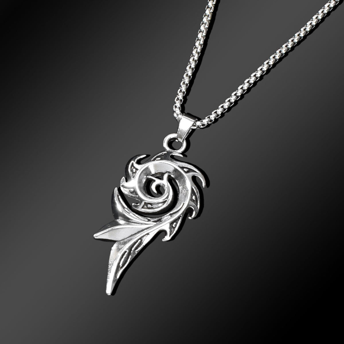 1pc Punk Rock Style Stainless Steel Long Chain Geometric Pendant Necklace Men Party Daily Jewelry-4