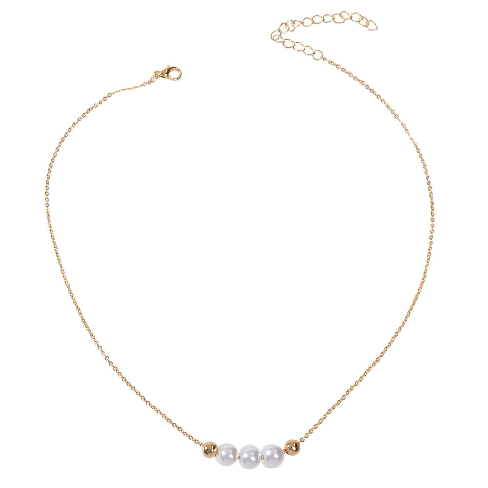 Fashion Jewellery Pearl Decor Gold Chain Necklace Wholesale Price Accessories-4