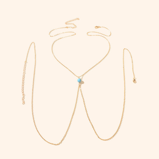 Gold Bra Body Chain Bikini Harness Necklace Body Jewellery Beach Accessories-1