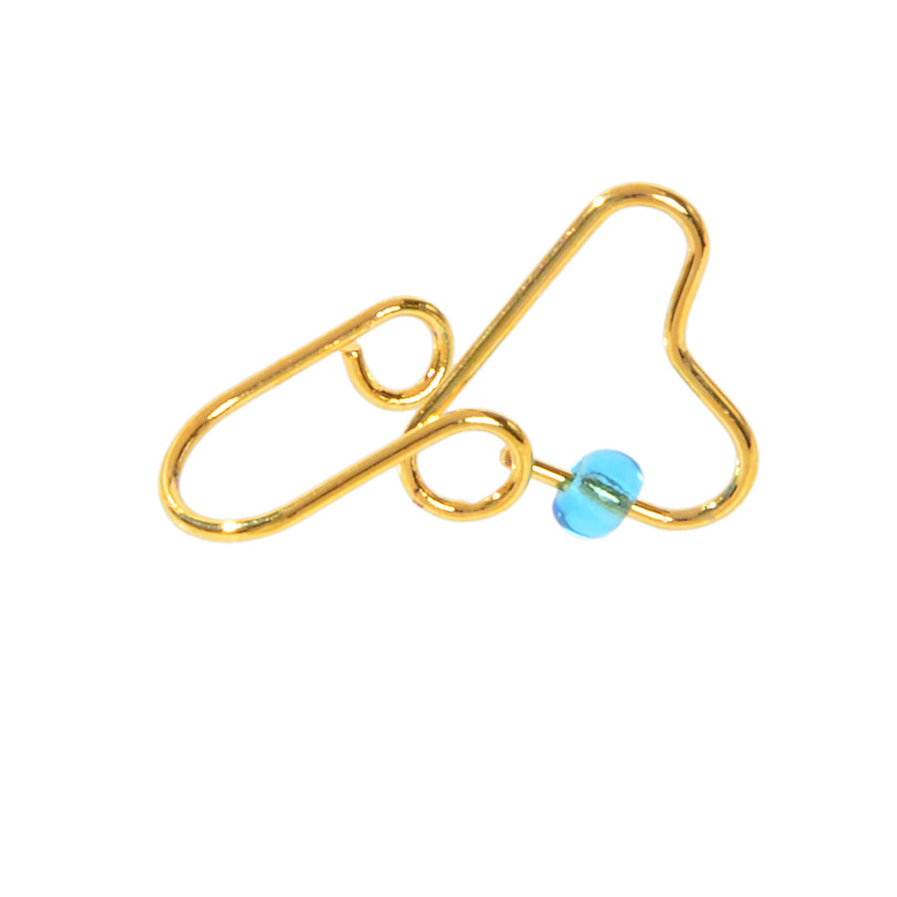 1 pc Gold Heart Bead Fake Nose Ring Lip Ear Nose Body Piercing Stud Jewellery-3