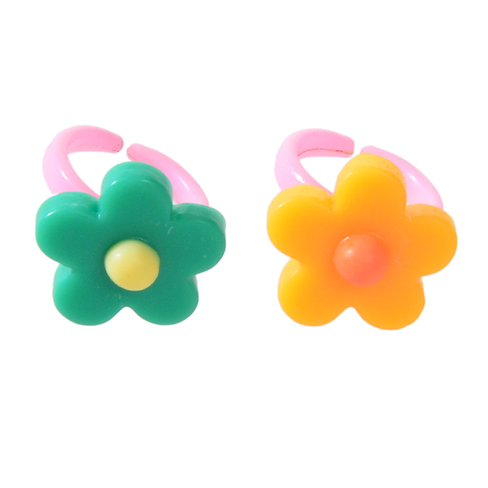 2 pc Boho Chic Candy Color Flower Toe Ring Multiple Beach Finger Foot Jewellery-3