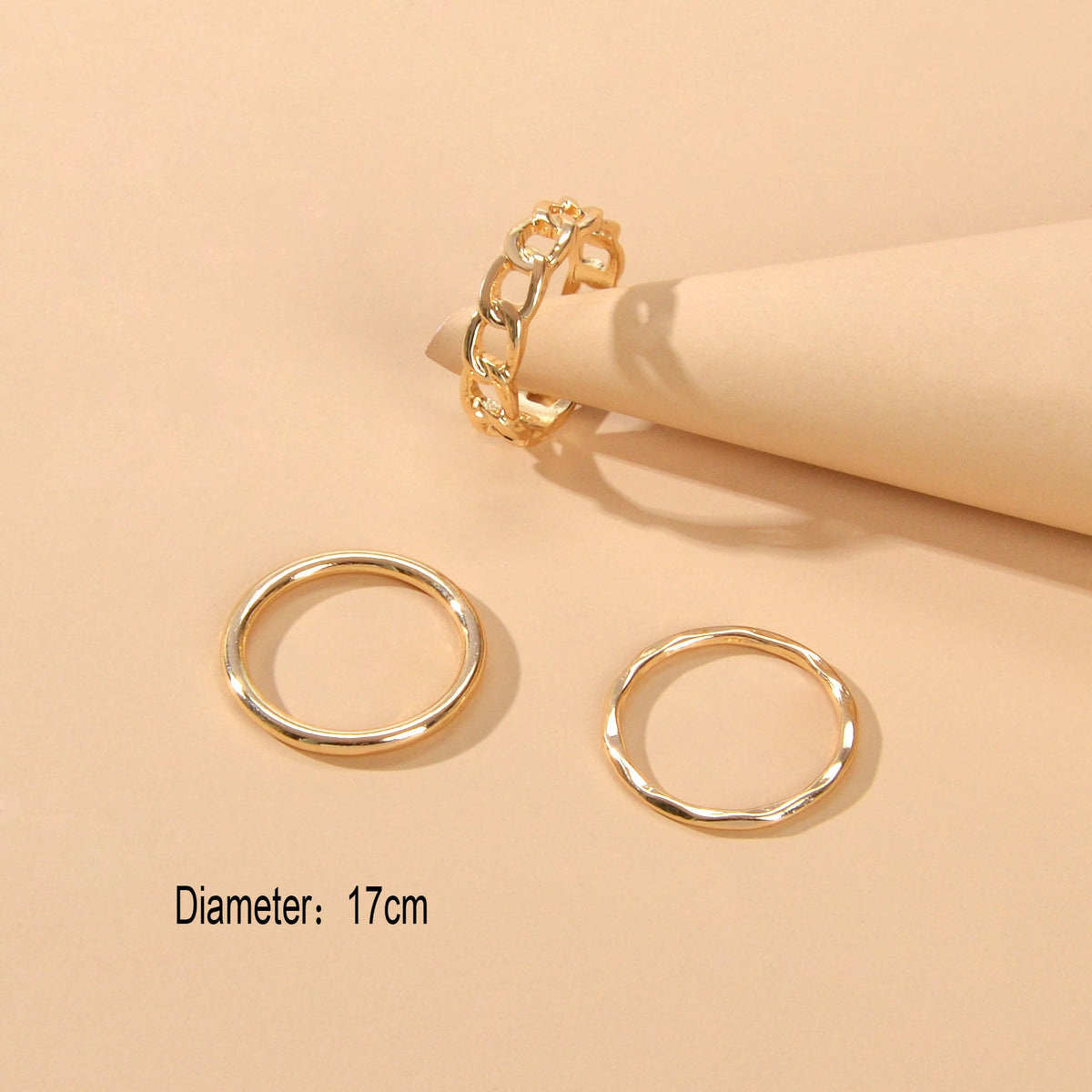 3 pcs Statement Punk Minimalist Circle Multiple Stackable Midi Finger Ring Set-4