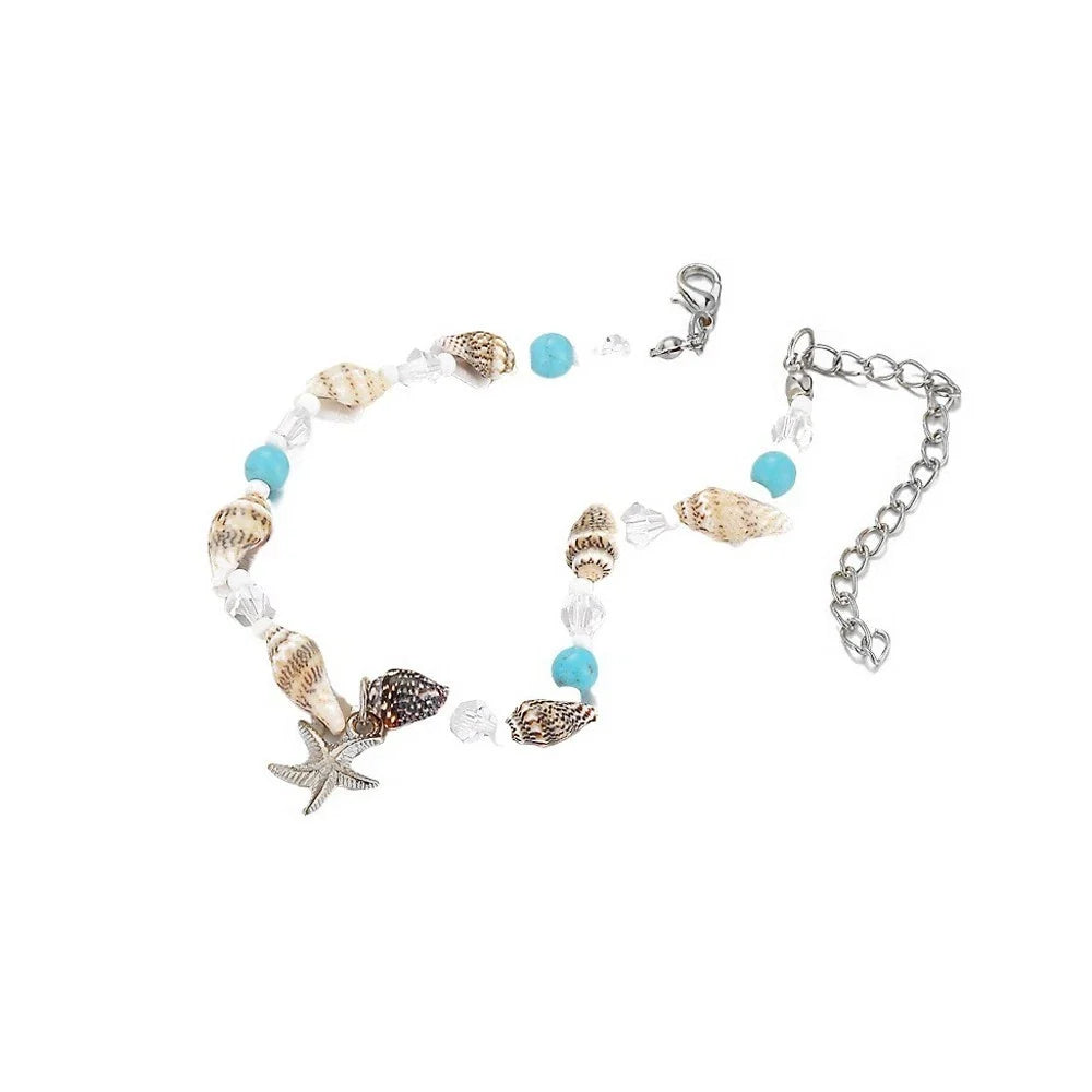 Beach Vacation Jewellery Handmade Beads Chain Starfish Charm Bohemian Bracelet-4