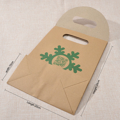 1 pc Merry Christmas Pattern Big Brown Paper Gift Bag Festival Party Favors Bags-1