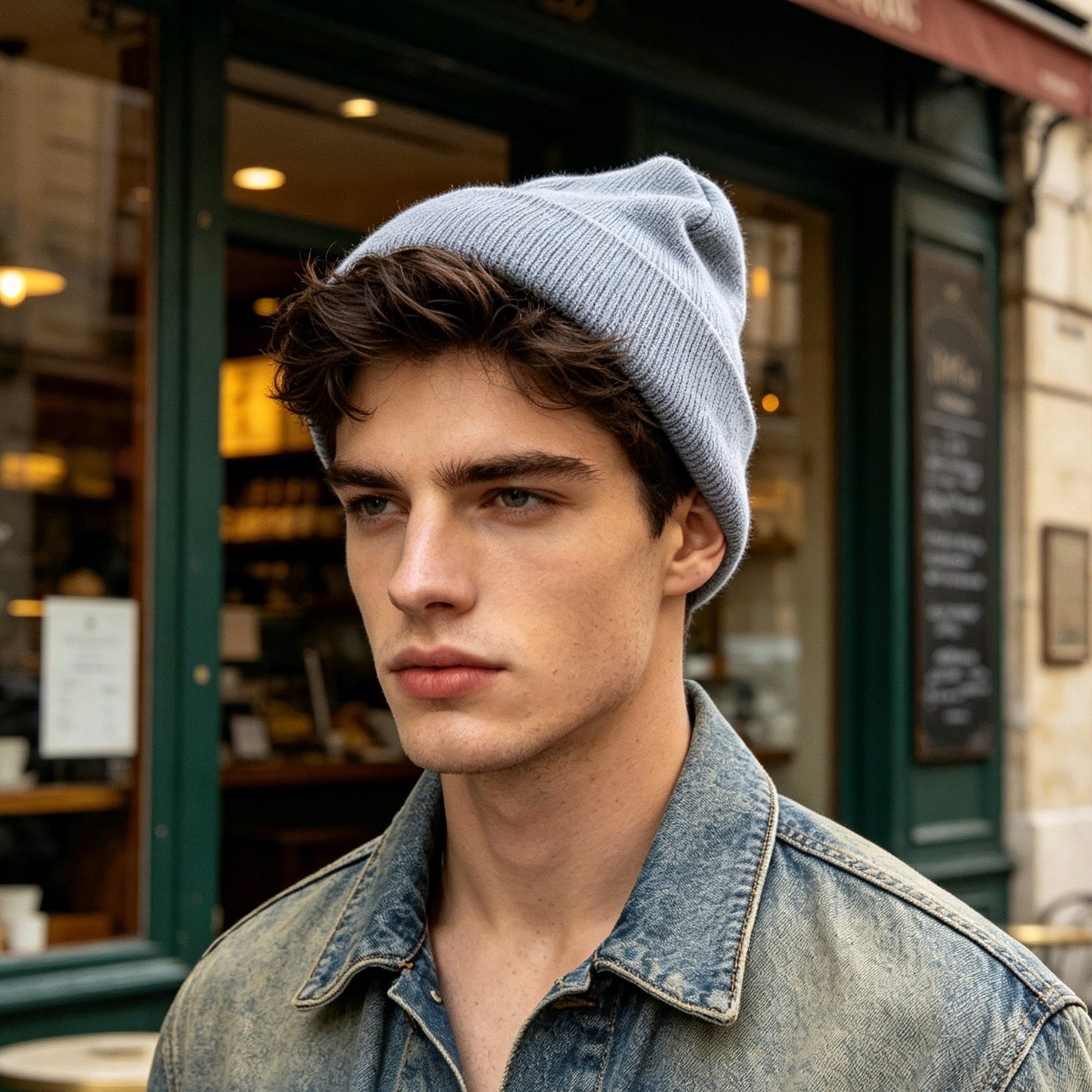 Black Beige Gray Beanie Soft Ribbed Cuffed Knit Men Hat Winter Urban Streetwear-4