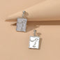 Punk Gold Silver Face Pattern Rectangle Dangle Drop Earrings Statement Jewellery-1