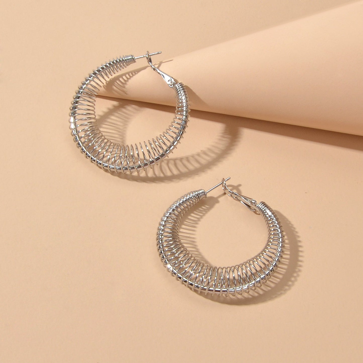 Statement Trendy Gold Silver Hollow Geometric Chunky Hoop Earrings Punk Jewelry-1