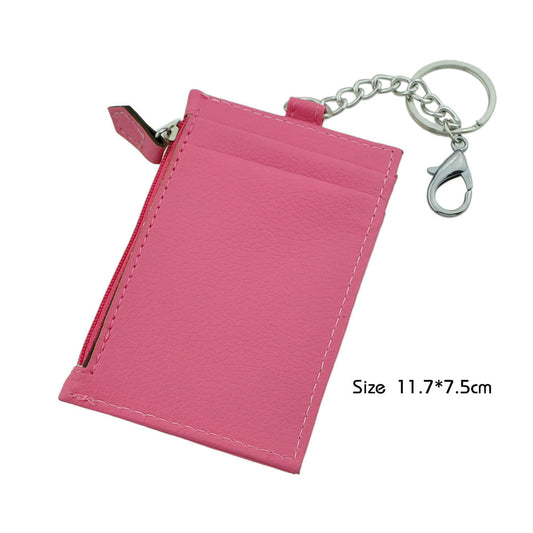 Slim Minimalist Wallet Hot Pink PU Leather Front Pocket Wallets Credit Card Holder for Women-1