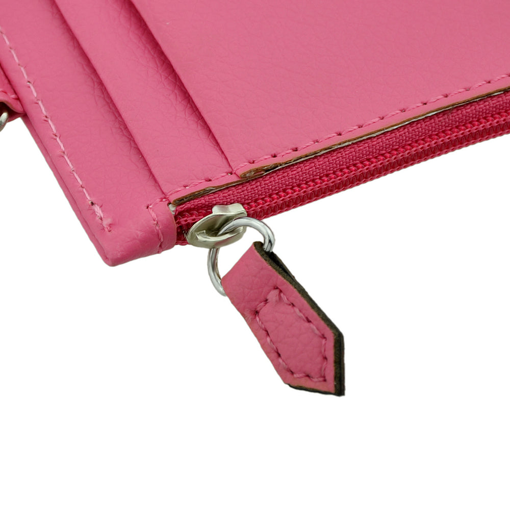 Slim Minimalist Wallet Hot Pink PU Leather Front Pocket Wallets Credit Card Holder for Women-3