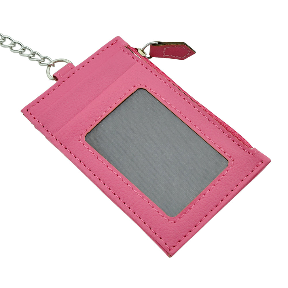 Slim Minimalist Wallet Hot Pink PU Leather Front Pocket Wallets Credit Card Holder for Women-4