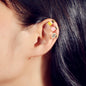 Cartilage Jewellery 3 pcs Candy Color Enamel Symbol Gold Ear Cuff Earrings set-0