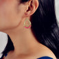 Ethnic Hotpink Beads Handmade Hollow Water Drop Bohemian Traditional Earrings-0