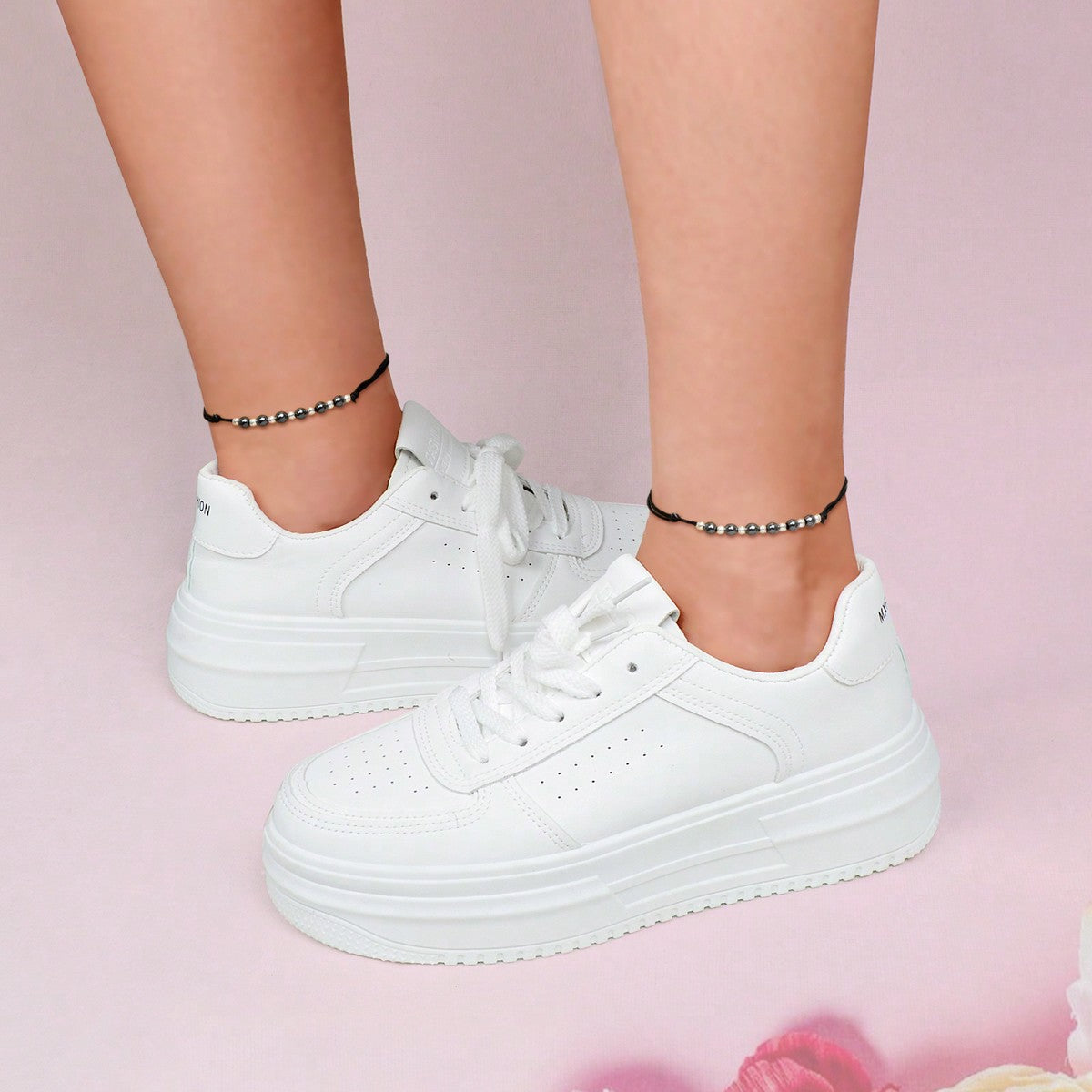 2pcs Bead Black Rope Adjustable Anklet Matching Couple Best Friend Foot Jewelry-0