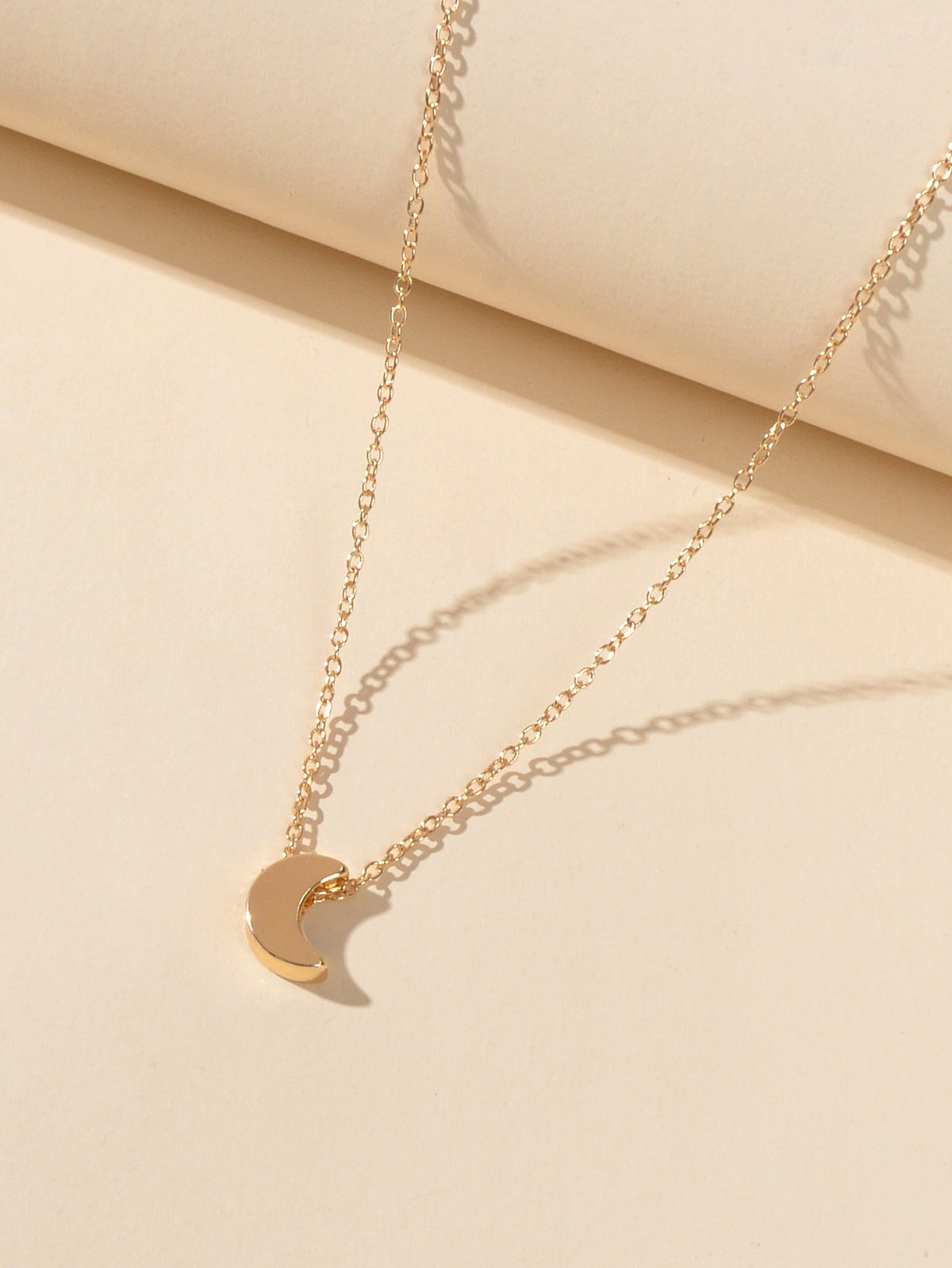 90s Gold Silver Color Chain With Tiny Moon Charm Necklace Jewellery Gifts Choker-2