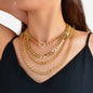 Rhinestone Decor Layered Necklace Chunky Collar Punk Choker-0