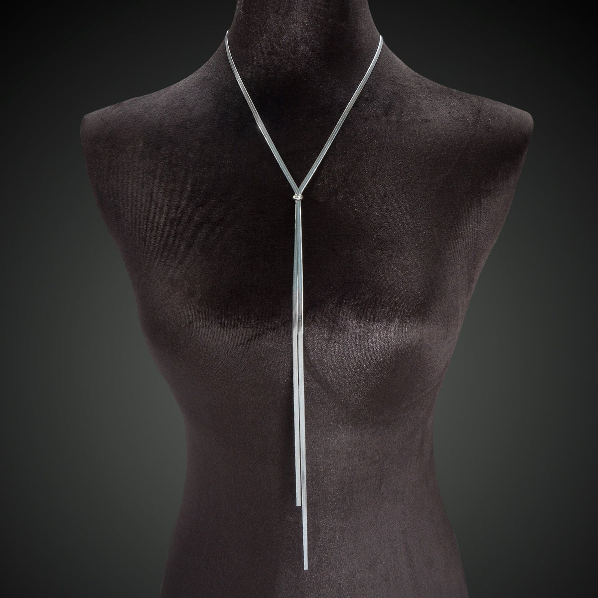 Minimalist Silvery Snake Chain Stainless Steel Y Style Adjustable Necklace Women-2