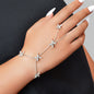 Diamond-Encrusted Chain Ring Connected Hand  Wrist Bracelet-0