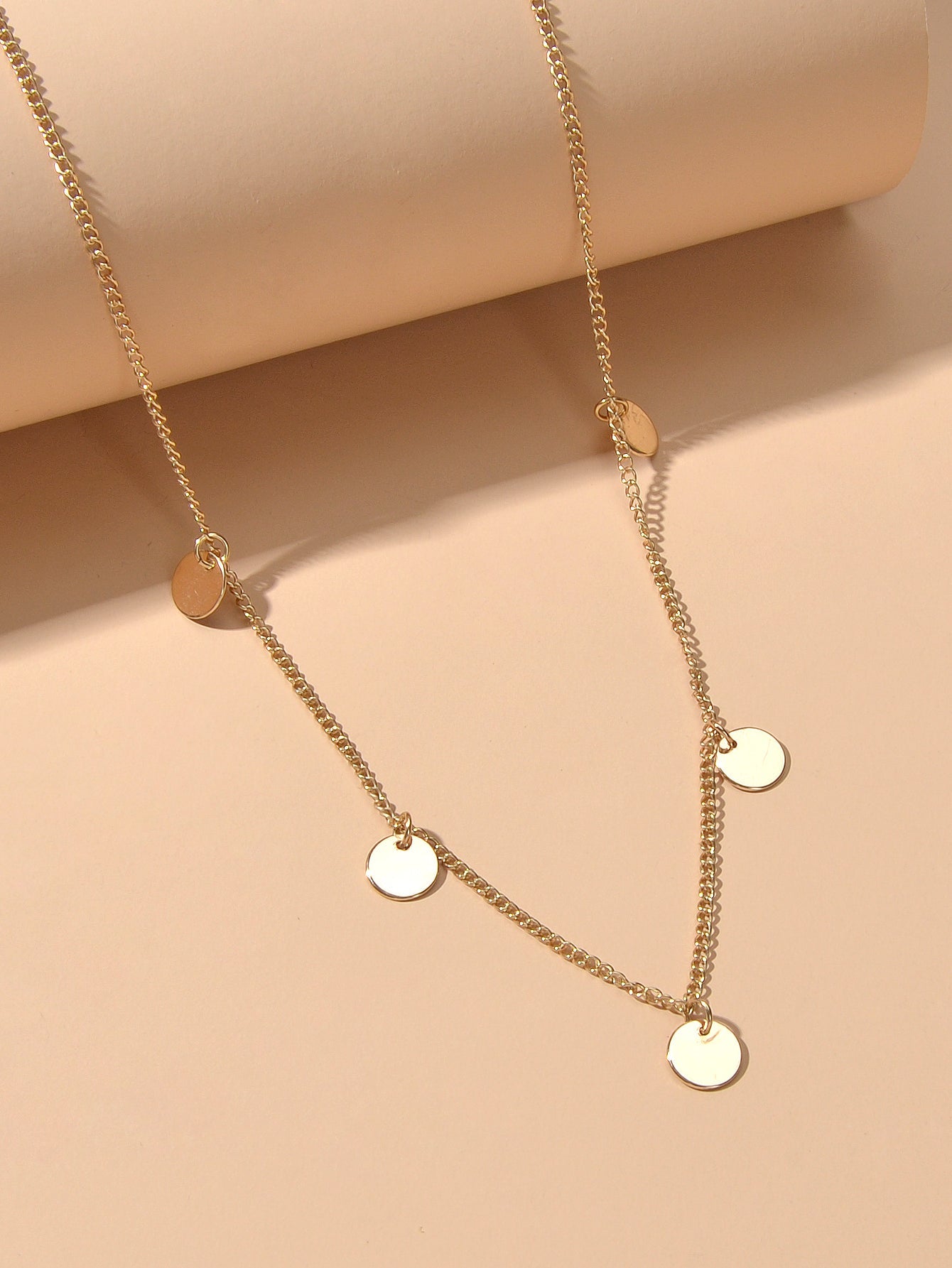 Disc Charm Necklace Delicate Dainty Collar Stunning Sequins Jewellery AU Stock-2